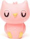 Petit Monkey Led Παιδικό Διακοσμητικό Φωτιστικό Owl Ροζ 9x9x12.5εκ.