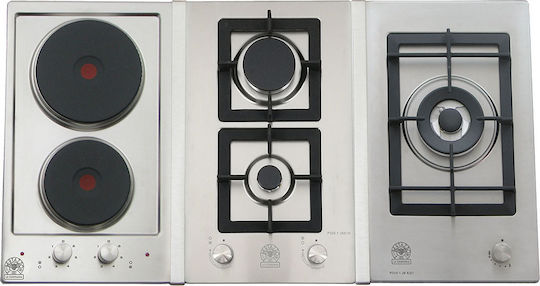 La Germania Natural Gas & Electric Cooktop Autonomous Inox 92.7x51εκ. Silver