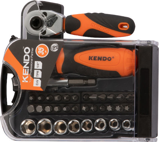 Kendo Ратчетни и гнездови гарнитури 1\4" 35бр
