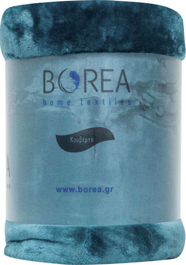 Borea K-4 Velvet Blanket Super Double 220x240cm Petrol Blue