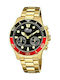 Lotus Watches Ρολόι Μπαταρίας με Μεταλλικό Μπρασελέ σε Χρυσό χρώμα