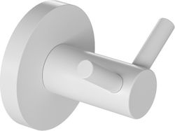 Verdi Sigma Double Wall-Mounted Bathroom Hook White Matt