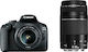 Canon DSLR Aparat foto EOS 2000D Cadru de recortare Kit (EF-S 18-135mm F3.5-5.6 IS USM + adaptor Wi-Fi W-E1)Kit (AF-P DX 18-55mm F3.5-5.6G VR + AF-P DX 70-300mm F4.5-6.3G ED VR)Kit (smc DA 18-135mm F3.5-5.6 ED AL [IF] DC WR) Negru