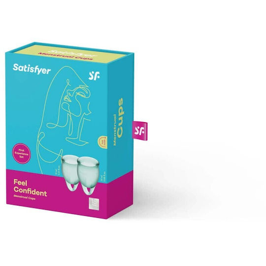 Satisfyer Feel Confident Menstrual Cup Set of Green Menstrual Cups 15 & 20ml