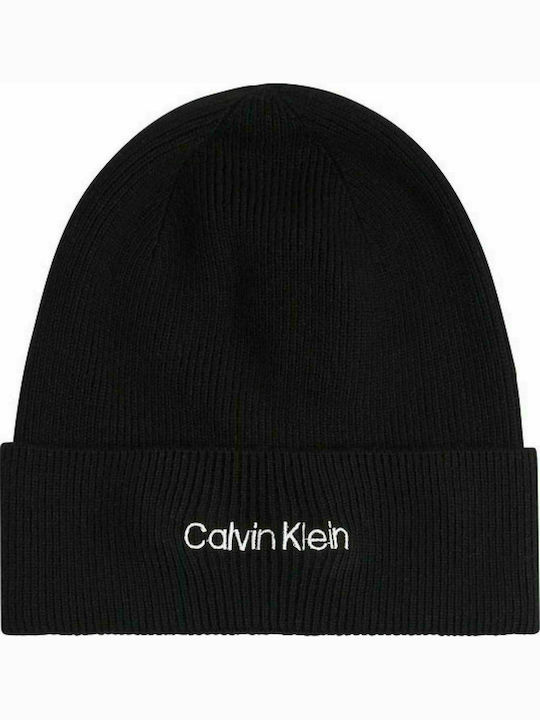 Calvin Klein Essential Beanie Γυναικείος Σκούφος Πλεκτός σε Μαύρο χρώμα