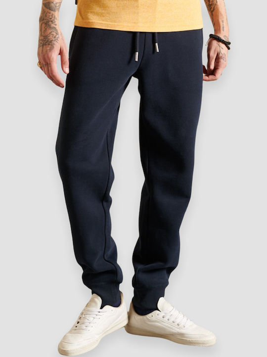 Superdry Sweatpants with Elastic Navy Blue