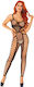 Leg Avenue 89253 Bodystocking Plasă Decupat Negru