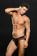 Envy Modern Fishnet Open Back Brief Мъжки секси джокстрап Черен