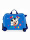 Disney Mickey Mouse Kids Cabin Hard Suitcase Blue with 4 Wheels Height 38cm