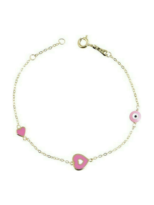 9K gold bracelet with pink, white and black enamel (BP000819)* BZ583