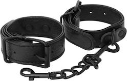 Darkness Textured Thin Handcuffs Vegan Leather Handcuffs in Black Color