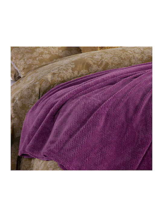 Nef-Nef Homeware Record Κουβέρτα Fleece Υπέρδιπλη 240x220εκ. Mauve