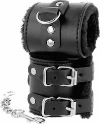 Darkness Wrist Restraints Black with Fur Handcuffs in Black Color