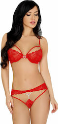 Cofashion Domitilla Set Sexy Lingerie Set Red