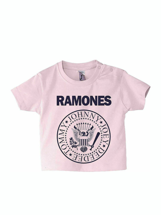 Baby Tshirt "Ramones", Baby Pink