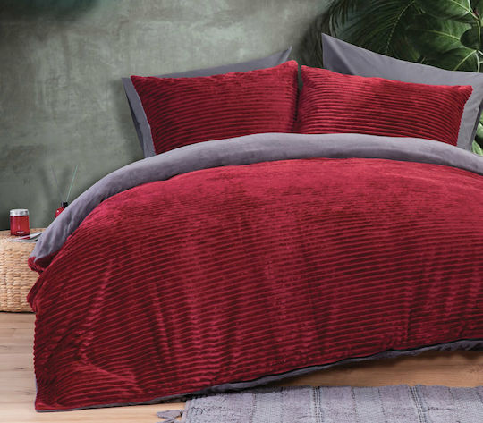 Nef-Nef Homeware Duvet Cover Set Queen with 2 Pillowcases 240x220 Calderon Bordo