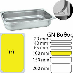 Gastronorm-Behälter Edelstahl GN1/1 mit Tiefe 100mm KAPP310111