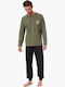 Minerva 90-70947 Men's Winter Cotton Pajamas Set Χακί