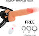 Cyber Silicock Gurtzeug mit Dildo 23.88cm und Vibration in Hautfarbe