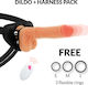 Cyber Silicock Harness με Dildo 20.9cm και Δόνηση στο χρώμα του δέρματος
