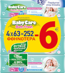 BabyCare Bath Fresh Baby Wipes 4x63pcs