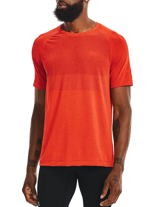 Under Armour Seamless Men's Athletic T-shirt Short Sleeve Orange