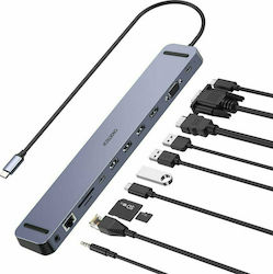 Choetech HUB-M20 USB-C Docking Station με HDMI 4K PD Ethernet