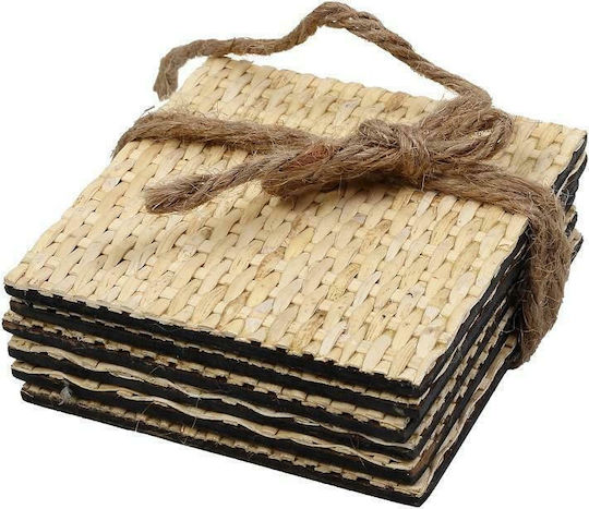 Espiel Σουβέρ Πλαστικό Καφέ 10x10cm 6τμχ