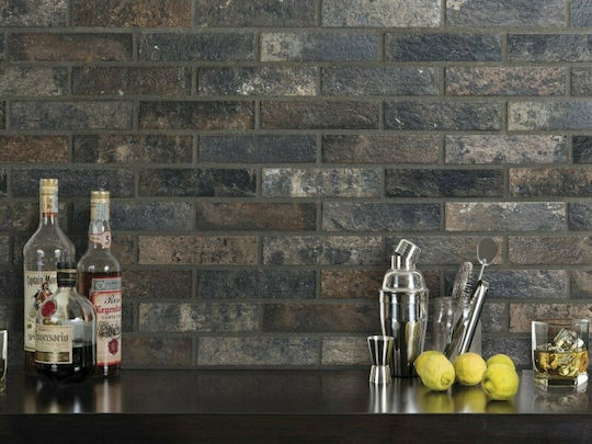 Rondine Ceramica Bristol Dark Πλακάκι Τοίχου Κουζίνας / Μπάνιου Πορσελανάτο Ματ 25x6cm Γκρι