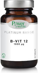 Power Of Nature Platinum Range B-Vit12 Βιταμίνη 1000mg 60 ταμπλέτες