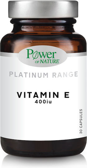 Power Of Nature Platinum Range Vitamin E Βιταμίνη για τo Δέρμα & Αντιοξειδωτική δράση 400iu 30 κάψουλες
