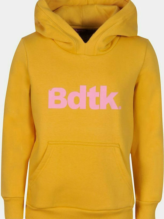 Fleece Παιδικό Φούτερ με Κουκούλα και Τσέπες Κίτρινο