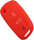 Silicone Car Key Cover Case with 3 Buttons for Citroen Orange