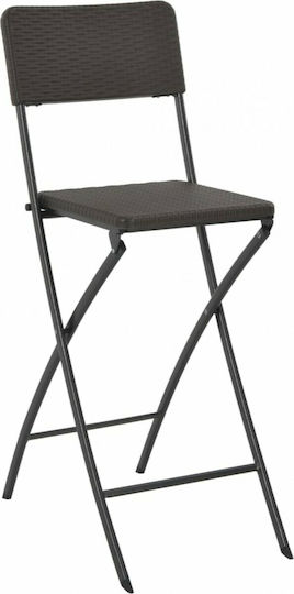 Bar Stool for Outdoor Space made of Polypropylene Brown 2 Pieces 45x63x114cm