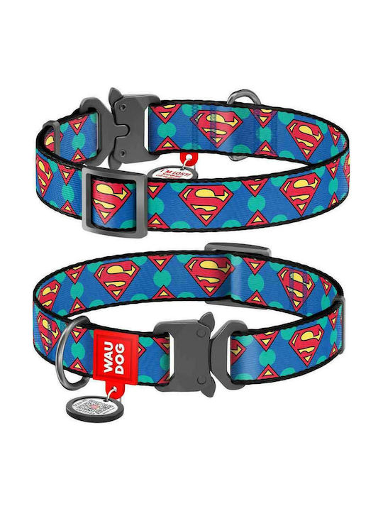 WauDog Superman Logo Κολάρο Σκύλου σε Μπλε χρώμ...