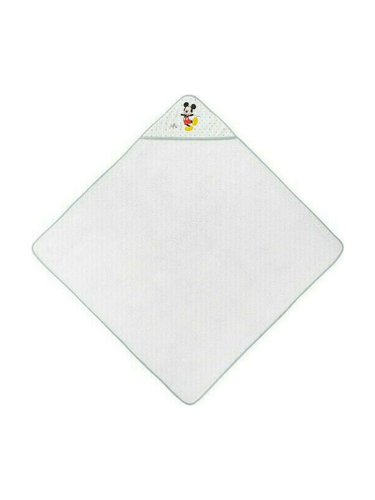 Interbaby Βρεφική Κάπα-Μπουρνούζι με Κουκούλα Μιckey BCO White / Grey