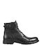 Leder Stiefel Anthracite Black