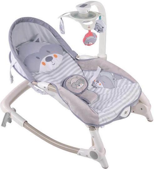 Bebe Stars Електрически Релакс Бебе Raccoon с Музика и Вибрация Сив за Дете до 18кг