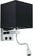 GloboStar Elegant Modern Lamp Wall with Socket E27 and Switch Black 21x43cm