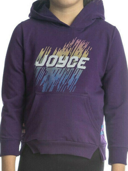 Joyce Kids Sweatshirt with Hood and Pockets Purple