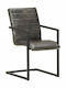 Cantilever Dining Room Genuine Leather Chair Grey 51x56x91cm 2pcs