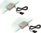 Polihome Arcan Dekorative Lampe Möbel Lampe Silber 2Stück