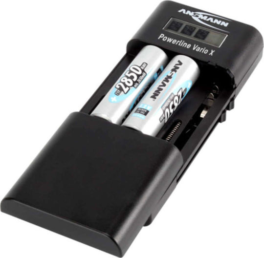 Ansmann Powerline Vario X USB Încărcător 2 Baterii Li-ion/Ni-Cd/Ni-MH Dimensiune AA/AAA