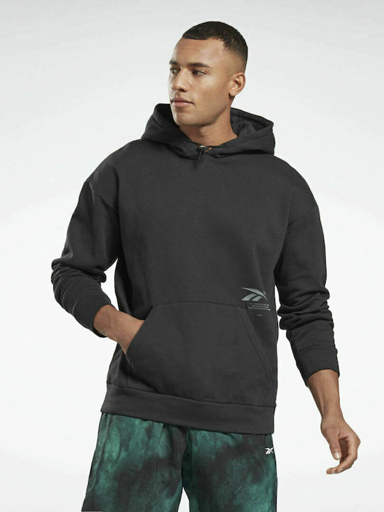 Reebok Thermowarm Graphene Men's Sweatshirt with Hood and Pockets Black