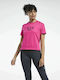 Reebok Workout Ready Run Speedwick Women's Athletic Blouse Short Sleeve Pursuit Pink