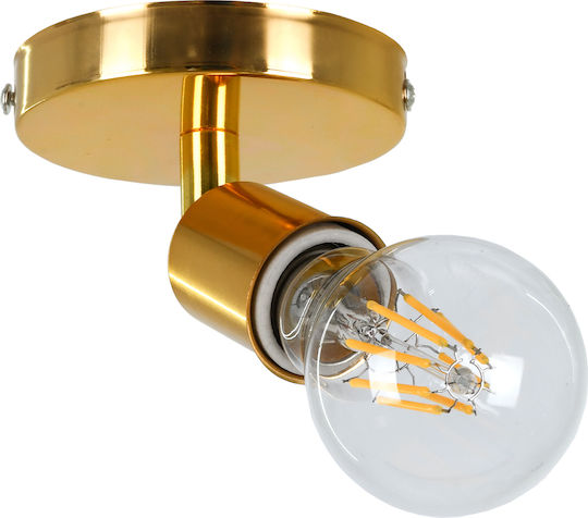 GloboStar Sara Einzel Spot mit Fassung E27 in Gold Farbe GloboStar Sara Einzel Spot mit Fassung E27 in Gold Farbe