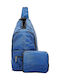 Eco Chic Disrupted Cubes Ανδρική Τσάντα Στήθους σε Μπλε χρώμα
