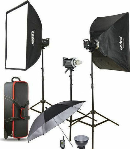 Godox MS300 Kit Manual Studio Flash 3 x Lights Kit de iluminat pentru Studio
