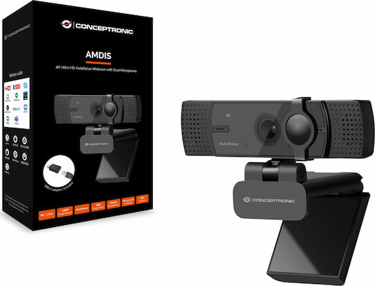 Conceptronic AMDIS07B Web Camera 4K με Autofocus AMDIS07B