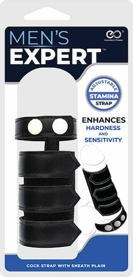 Nanma Men's Expert Cock Strap with Sheath Plain Cock Ring Schwanz Schwarz